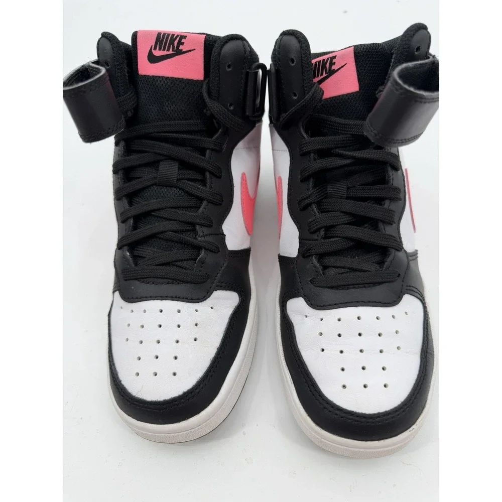 Nike Court Borough Mid 2 Kids' Shoes in Black/White/Sunset Pink Size 5Y